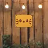 Kat - Simplistisch - Oranje - Vrolijk tuinposter los doek klein -sfeer1