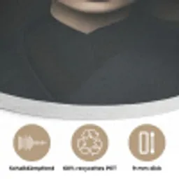 Zwarte - Hoed - Vrouw Akoestische PET Vilt - Rond klein -closeup_DE