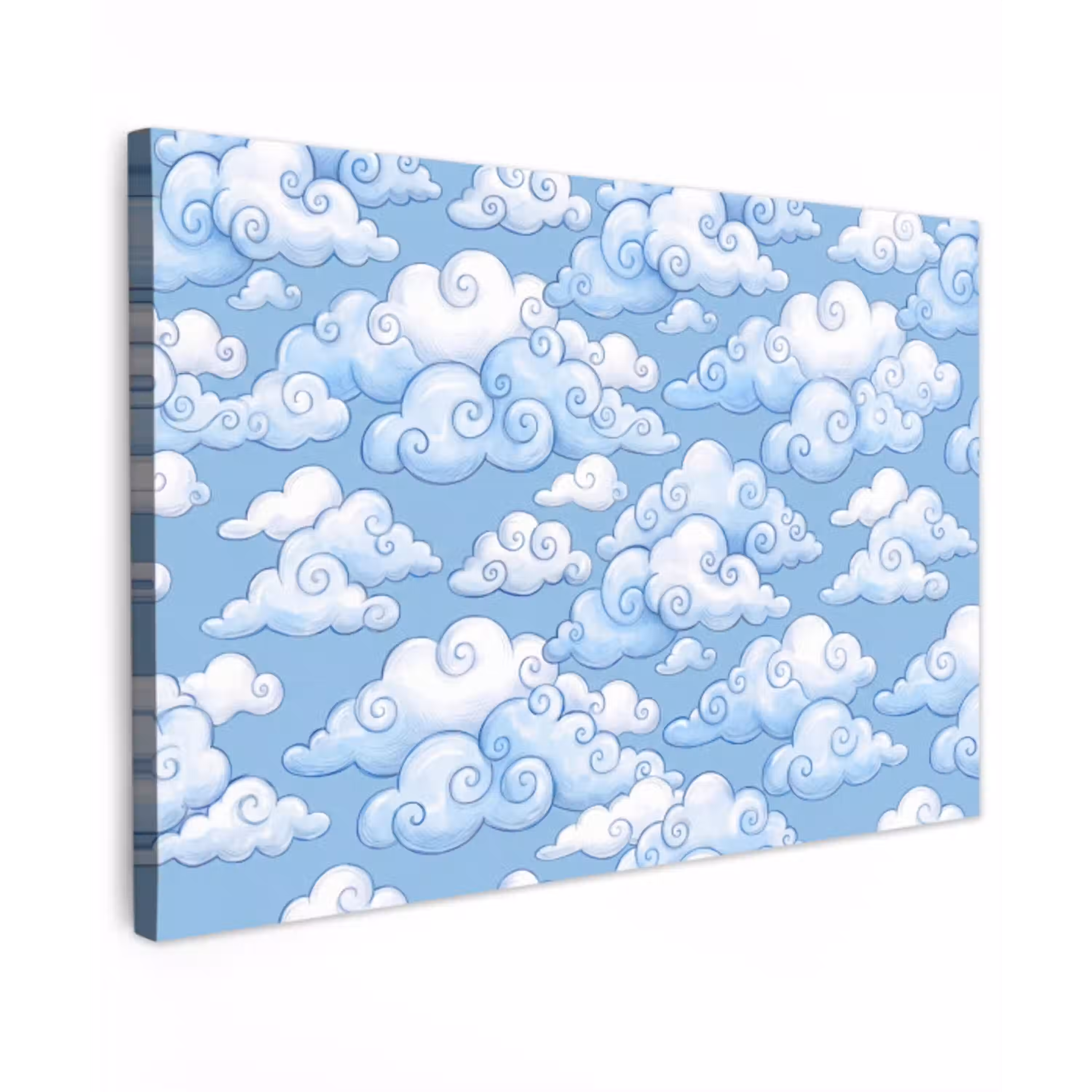 Wolken - Patroon - Hemel - Illustratie - Wit canvas 2cm klein -z3d