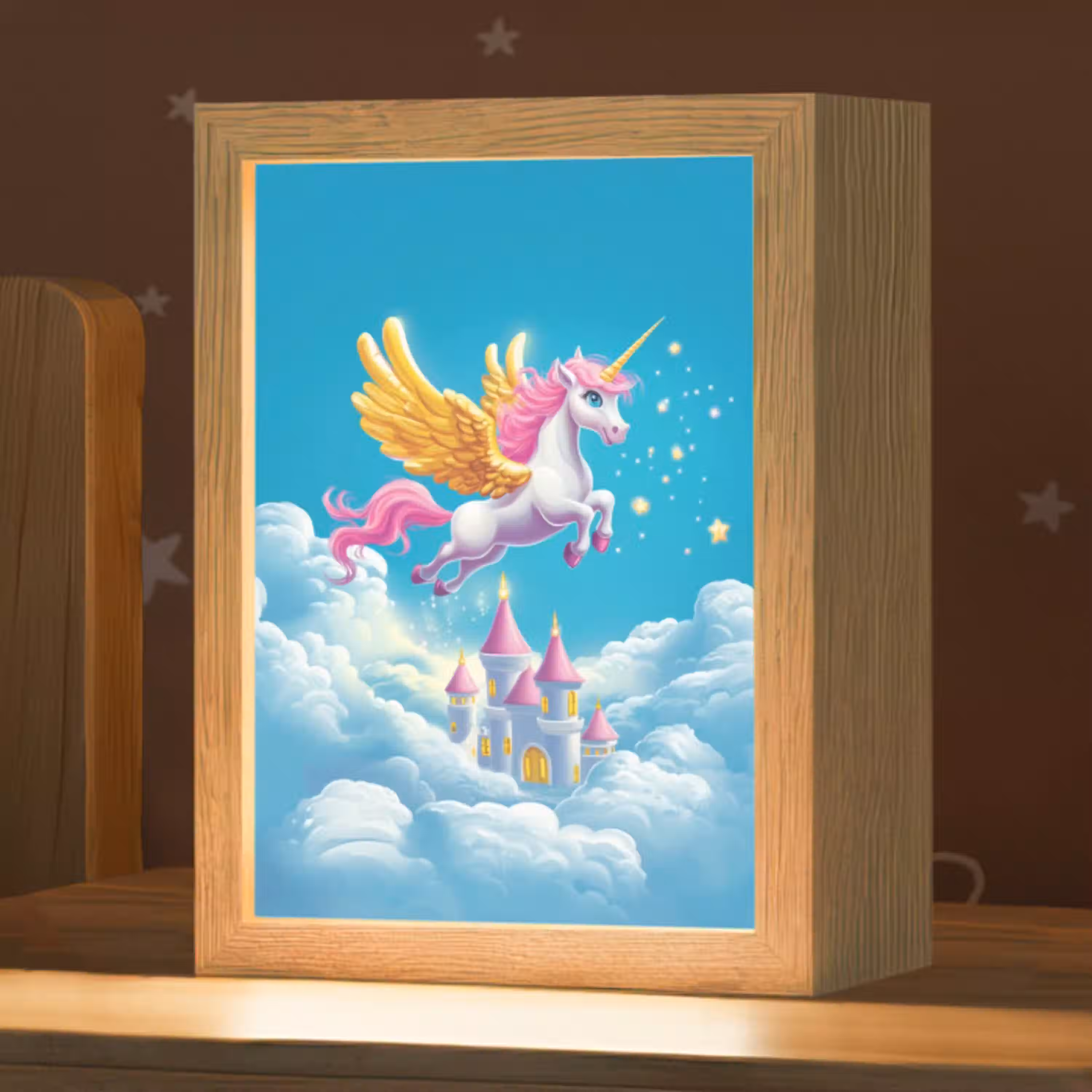Eenhoorn - Fantasie - Kasteel Light Box met kabel klein -zzz_3d_website