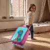 Dino met zonnebril Kinderkoffer - Roze klein -sfeer1