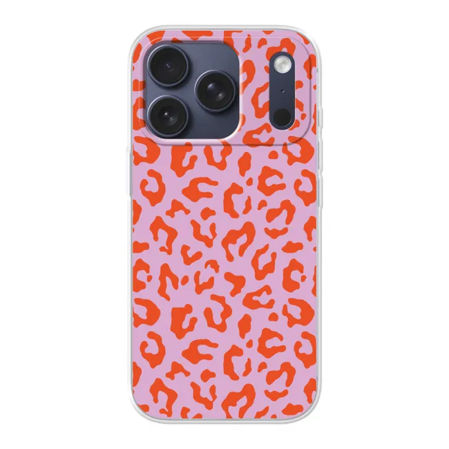 Telefoonhoesje - Panterprint - Rood - Paars - Roze - Dierenprint