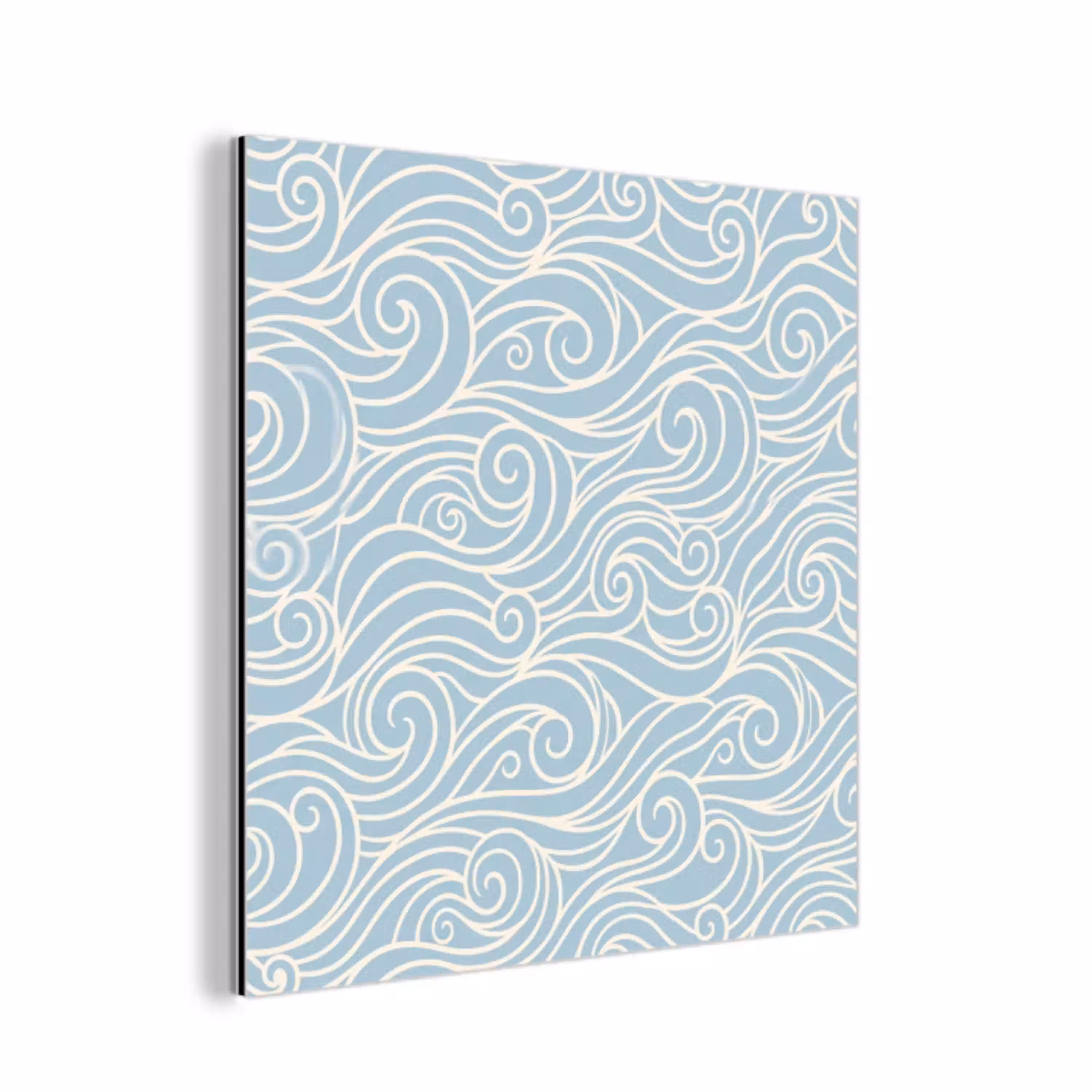 Golf - Abstract - Natuur - Modern - Blauw aluminium wit klein -3d