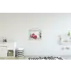 Auto - Rood - Cadeaus - Winter - Sneeuw - Kerst textielposter latten blank klein -kinderkamer