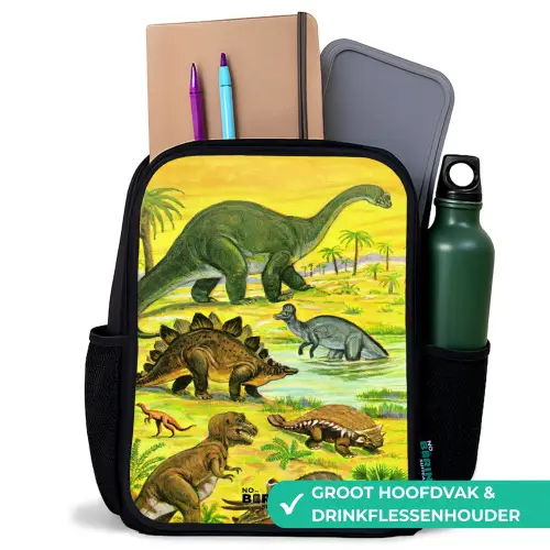 Dino's bij het water Rugzak - Zwart middel -inhoud_NL