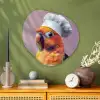 Papegaai - Koksmuts - Nieuwsgierig - Vogel Wandcirkel Organisch Plexiglas middel -sfeer2