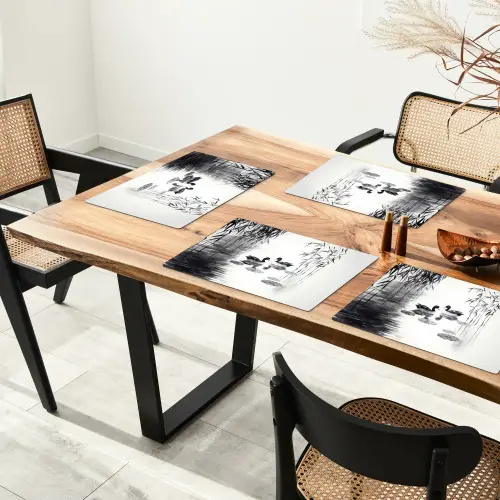 Eenden - Waterlelies - Riet - Zwart Placemat vinyl groot -zzsfeer4_Kitchenyeah-website