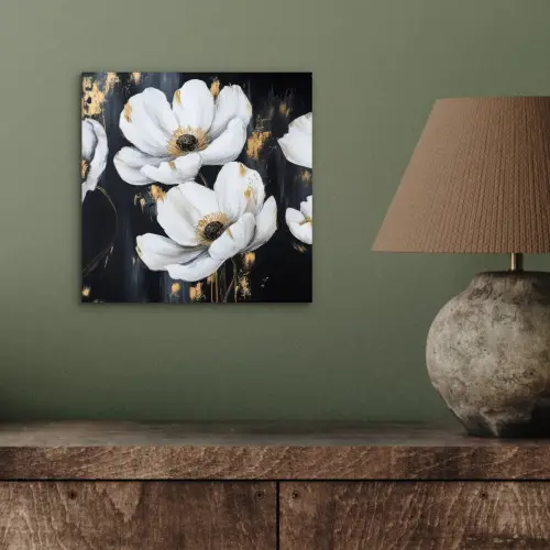 Bloemen - Wit - Abstract aluminium wit klein -sfeer2