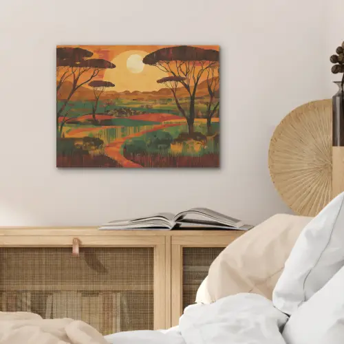 Landschap - Afrikaans - Zon PET vilt klein -sfeer3