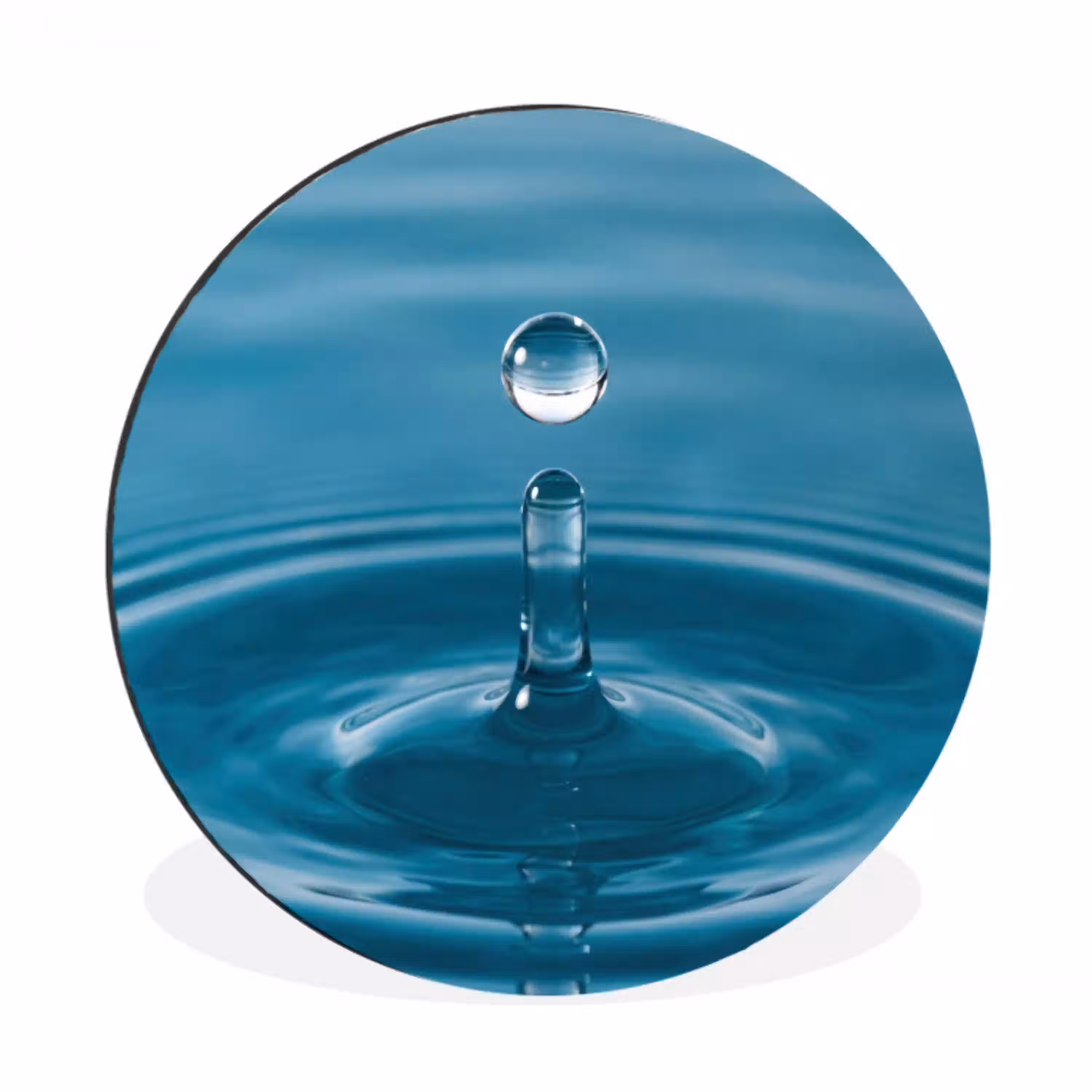 Waterdruppel - Water - Oppervlakte Wandcirkel aluminium klein -3d