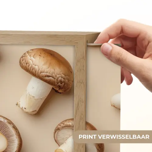 Kastanje Champignons - Beige Light Box met batterij (Wandlamp) middel -USP_websiteprintNL