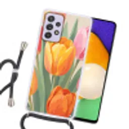 Tulpen - Abstract - Kleurrijk Hoesje Samsung Galaxy A52 5G met koord klein -sfeer1