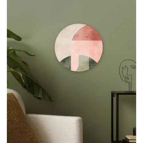 Cirkel - Abstract - Roze Wandcirkel plexiglas klein -sfeer3