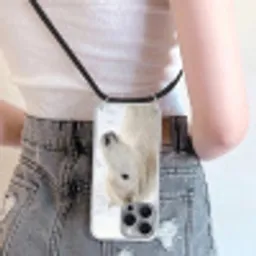 Paard - Kop - Winter - Dieren - Wit Hoesje iPhone 16 Pro Max met koord klein -sfeer5