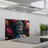 Boeddha - Bloemen - Buddha - Beeld - Kunst keuken achterwand spatscherm klein -3d_schuin