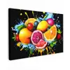 Fruit - Graffiti - Kleurrijk - Sinaasappel - Aardbei - Abstract Tuinposter op houten frame 2 cm dik klein -3d