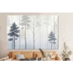 Bos - Bomen - Mist - Natuur - Illustratie - Grijs forex 5mm xxl -bovenbank