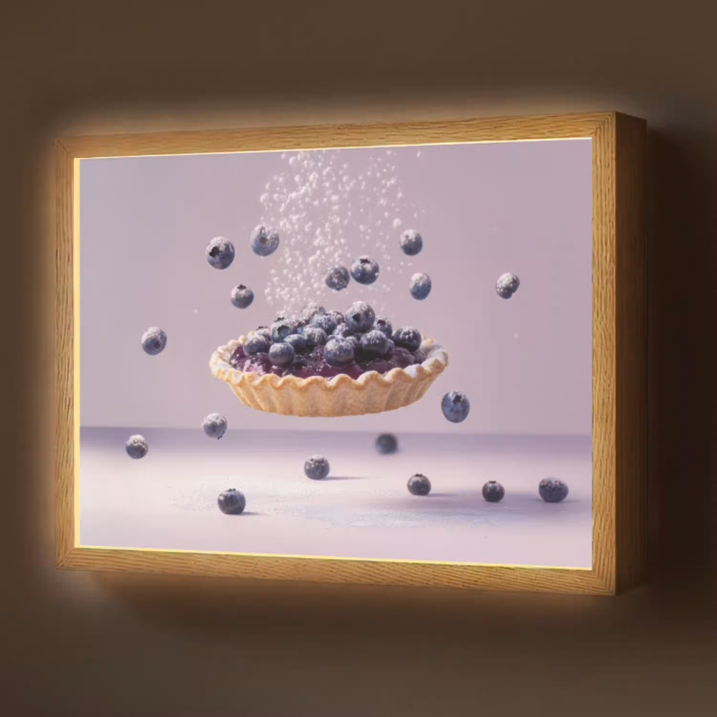 Eten - Taart - Bessen - Blauw Light Box met batterij (Wandlamp) middel -z3d_website