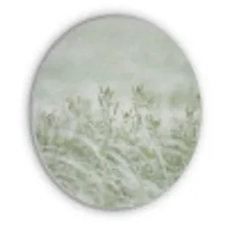 Grassen - Minimalistisch - Groen Akoestische PET Vilt - Rond klein -3d