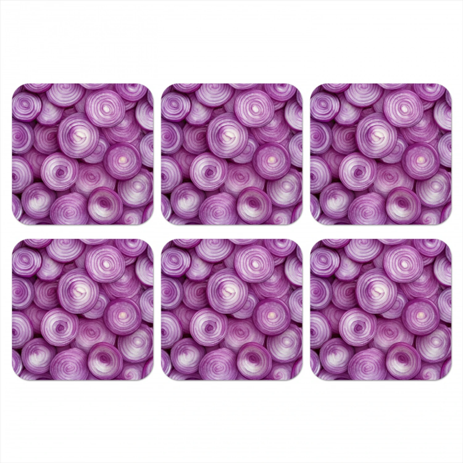 Paars - Uien - Close up onderzetter kurk middel -3d