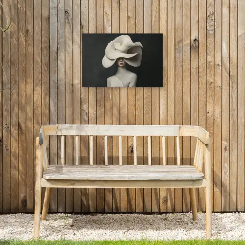 Modern - Vrouw - Hoed Tuinposter op houten frame 2 cm dik klein -sfeer4