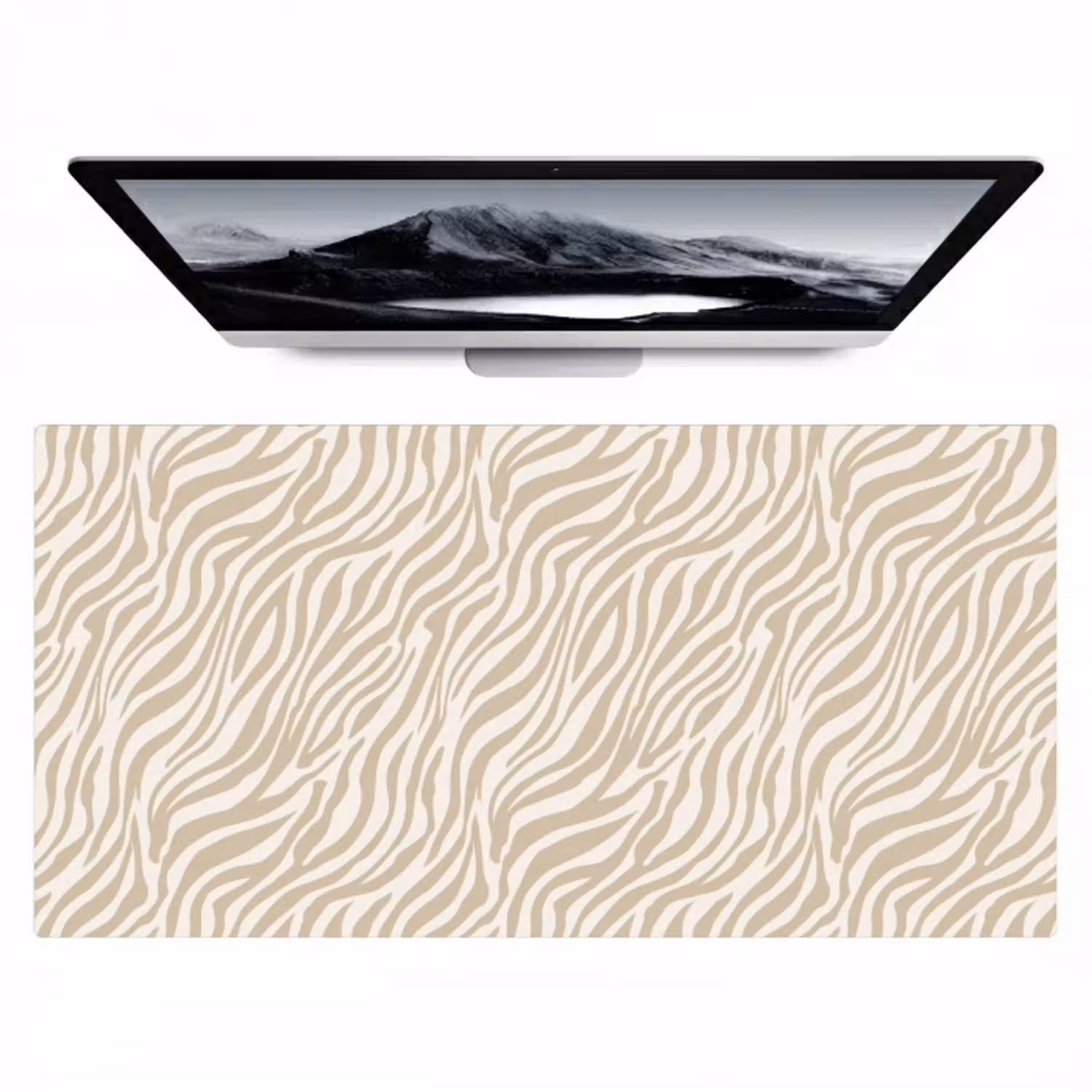 Zebra - Patroon - Beige Muismat XXL klein 681 -zzz3d