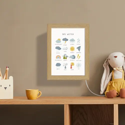 Educatief - Weer leren - Wit - Weerbericht Light Box met kabel (Wandlamp kind) klein -sfeer2_kind