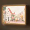 Bloemen - Huizen - Dorp Light Box met batterij (Wandlamp) middel -z3d_website