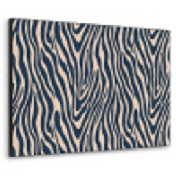 Zebra - Patroon - Blauw - Beige Textielframe zwart klein 947 -3d