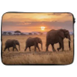 Olifanten - Savanne - Zonsondergang - Afrika - Warm laptophoes neopreen klein -zkaufland3dotto