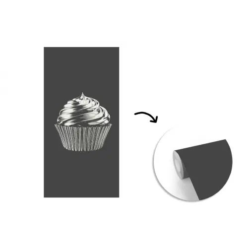 Cupcake - Luxueus - Zilver fotobehang vinyl groot -3d