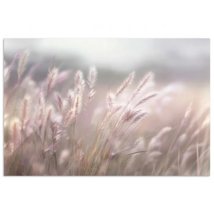 Graspluimen - Wind - Beige - Mistig poster papier klein -3d
