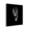 Dieren - Zwart - Luipaard - Wit - Wild aluminium wit klein -3d