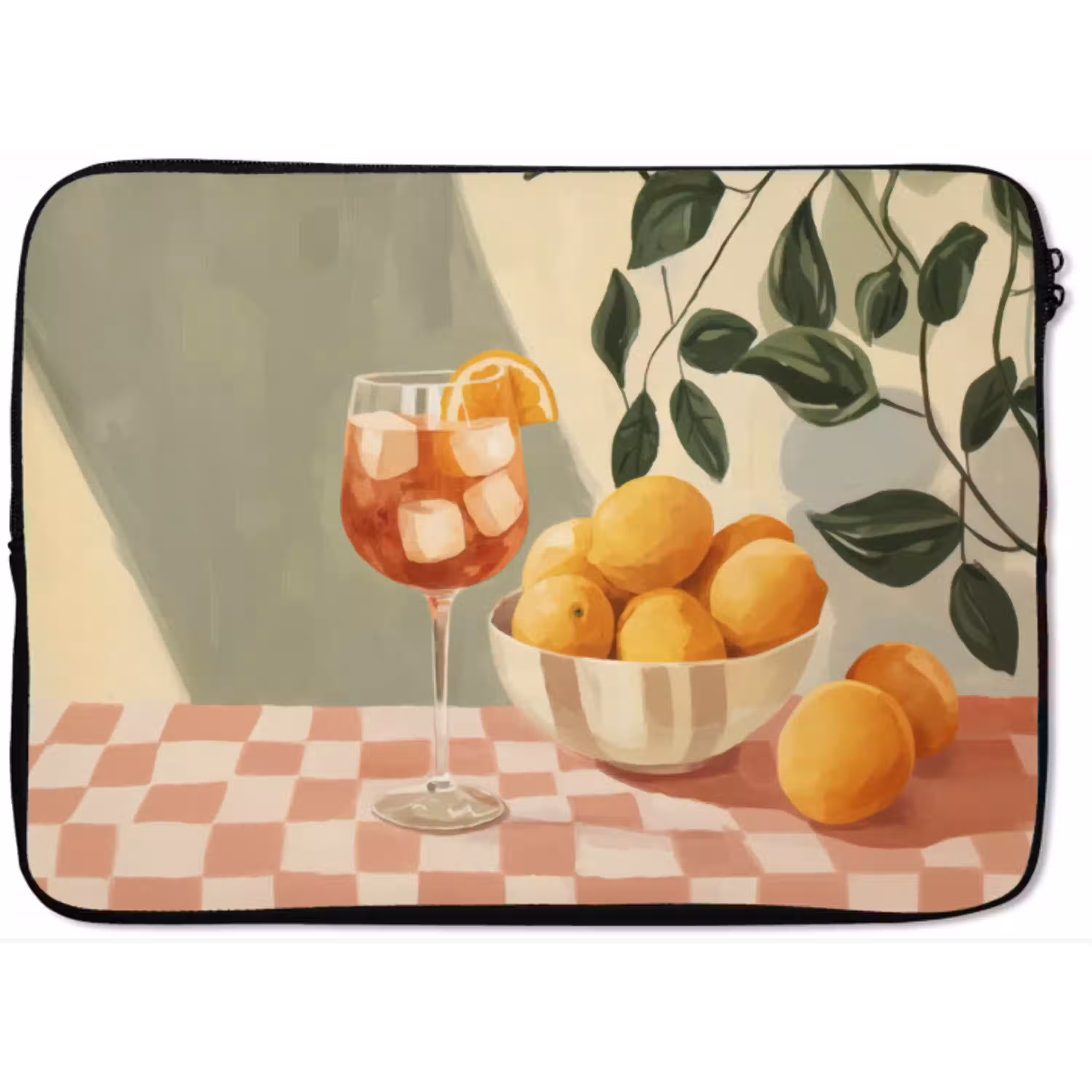 Citroenen - Glas - Tafelkleed - Geblokt laptophoes neopreen klein -zkaufland3dotto