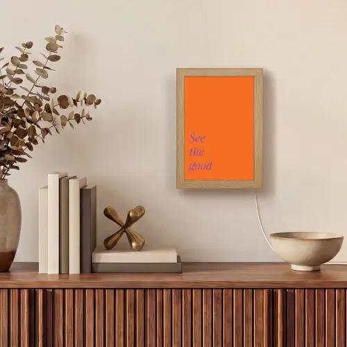 See te good - Paars - Oranje Light Box met kabel (Tafellamp) klein -sfeer2