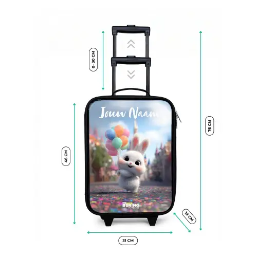 konijn - Ballonnen Kinderkoffer - Zwart klein -productfoto_formaten