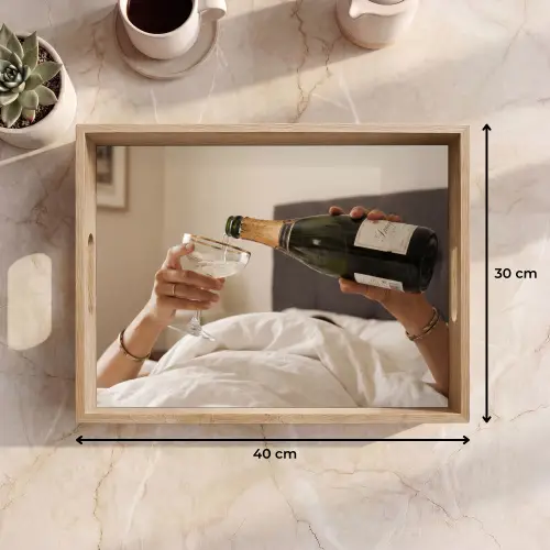 Champagne - Bed - Bubbels Dienblad Rechthoek middel -USP_Formaat