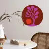 Boom - Paars - Cirkel - Vloeiend Wandcirkel kunststof plaat 5mm dik klein -sfeer4