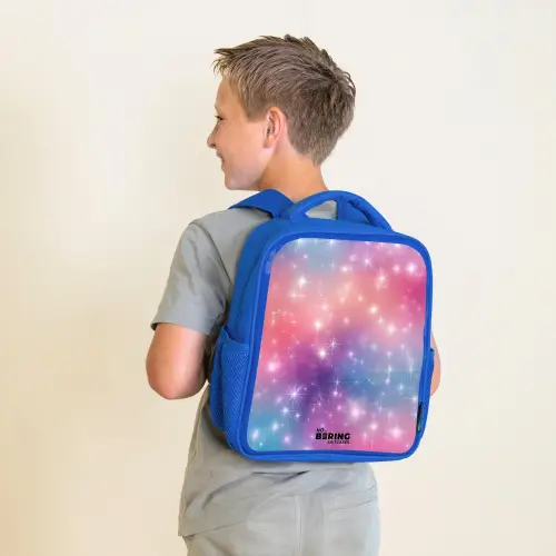 Sterren - Abstract - Kleuren Kinderrugzak - Blauw middel -sfeer2