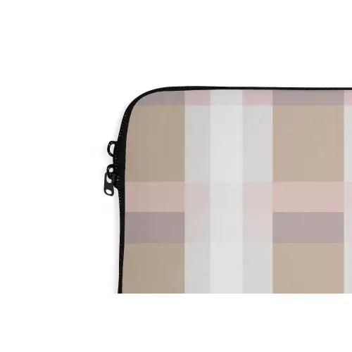 Ruitpatroon - Aardetinten - Minimalistisch laptophoes neopreen klein 279 -detail