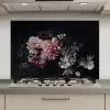 Bloemen - Vintage - Pastel - Zwart - Boeket keuken achterwand spatscherm klein -3d_website