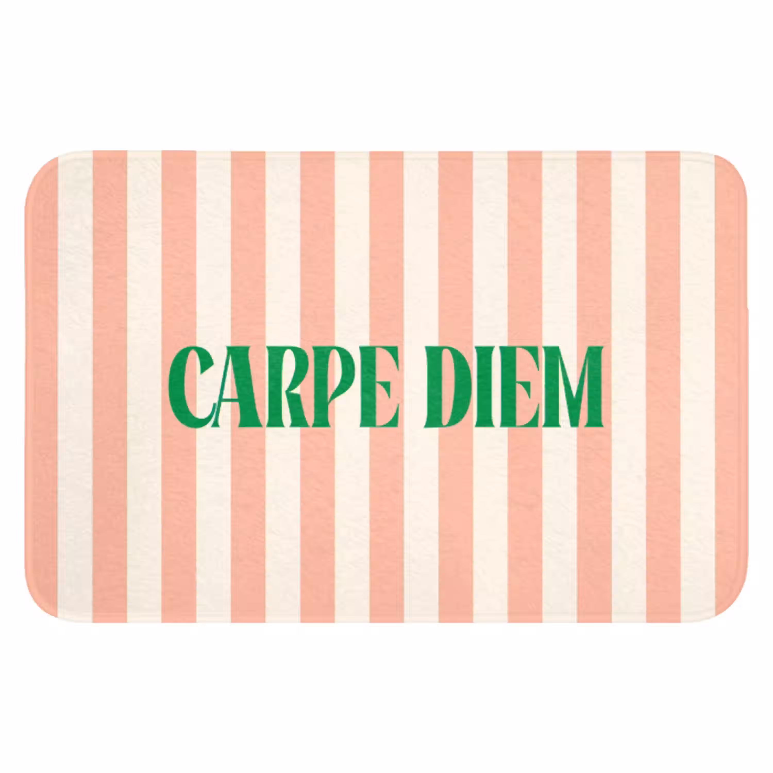 Zachtroze - Groen - Strepen - Carpe Diem WCmat klein -3d