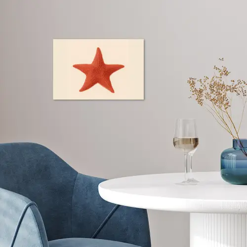 Zeester - Bobbels - Rood poster papier klein -sfeer3