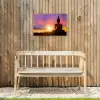 Boeddha silhouet bij zonsopgang Tuinposter op houten frame 2 cm dik klein -sfeer4