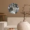 Marmer - Zwart - Goud - Grijs Wandcirkel behangsticker klein -sfeer1