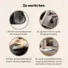 Eenden - Waterlelies - Riet - Zwart Inductie beschermer vinyl 3mm middel -sfeer9