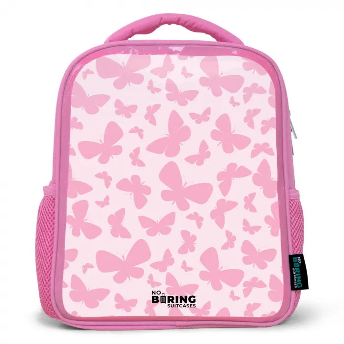 Roze vlinders Kinderrugzak - Roze middel -3d