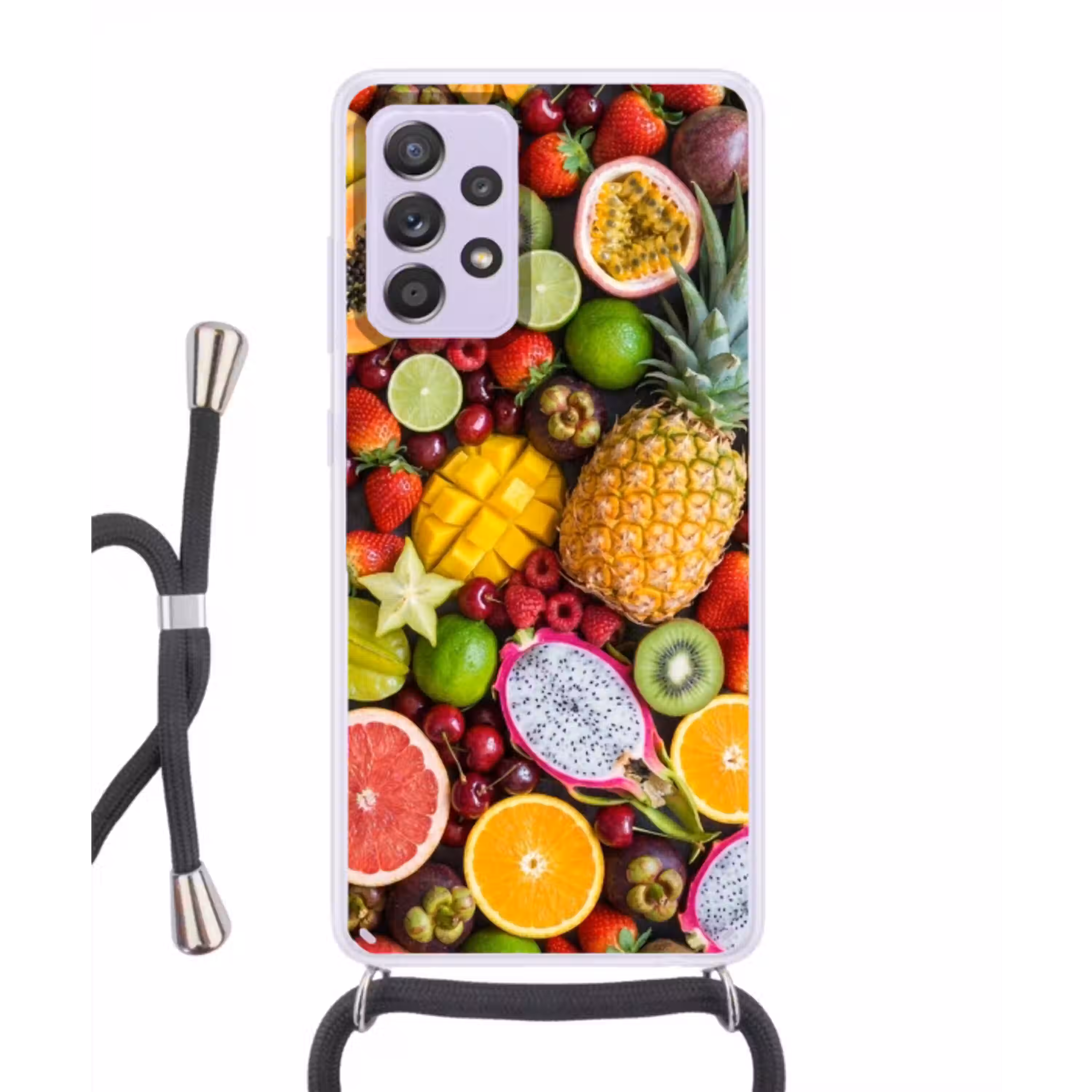 Fruit - Assortiment - Vers - Gezond - Kleurrijk Hoesje Samsung Galaxy A52 5G met koord klein -3d