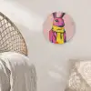 Abstract - Konijn - Sjaal - Geel Akoestische PET Vilt - Rond klein -sfeer4