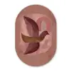 Illustratie - Vogels - Abstract - Roze Wandcirkel Ovaal Aluminium middel -3d